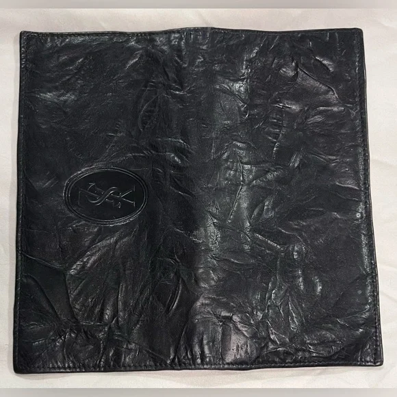 VINTAGE Yves Saint Laurent YSL Calf Leather Crinkle Bifold Wallet Antique Rare - Picture 15 of 15